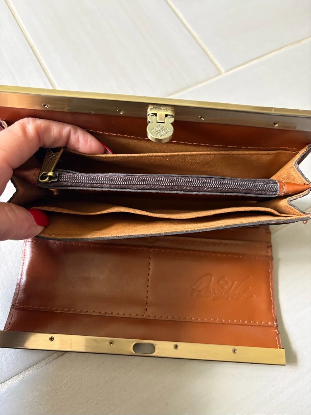Patricia Nash Tooled Floral-Embossed Leather Cauchy Wallet